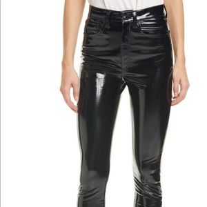 rag and bone super high waist skinny vinyl pants size 29